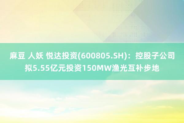 麻豆 人妖 悦达投资(600805.SH):控股子公司拟5.55亿元投资150MW渔光互补步地