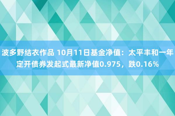 波多野结衣作品 10月11日基金净值:太平丰和一年定开债券发起式最新净值0.975,跌0.16%