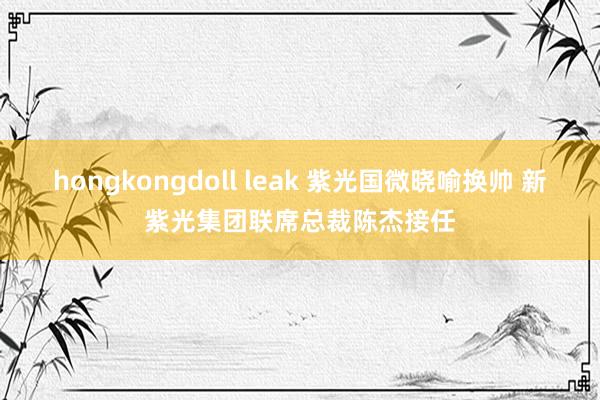 hongkongdoll leak 紫光国微晓喻换帅 新紫光集团联席总裁陈杰接任