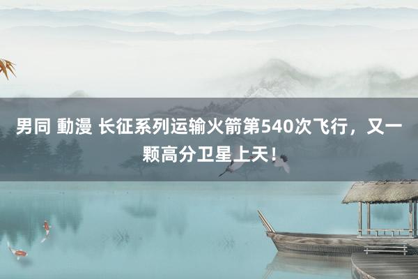 男同 動漫 长征系列运输火箭第540次飞行,又一颗高分卫星上天!