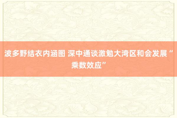 波多野结衣内涵图 深中通谈激勉大湾区和会发展“乘数效应”