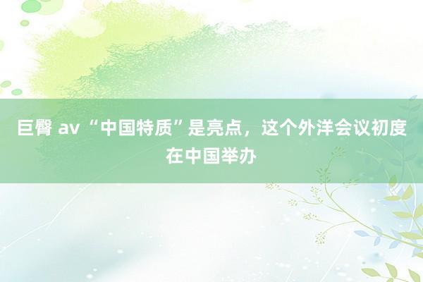 巨臀 av “中国特质”是亮点,这个外洋会议初度在中国举办