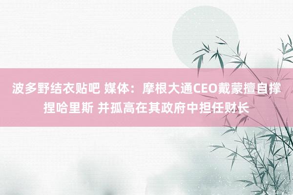 波多野结衣贴吧 媒体:摩根大通CEO戴蒙擅自撑捏哈里斯 并孤高在其政府中担任财长