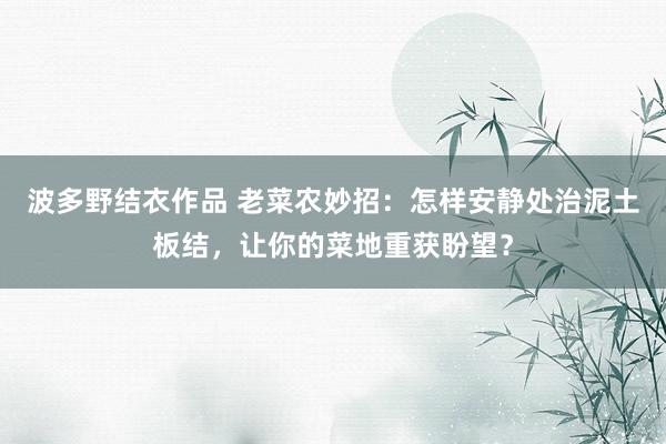 波多野结衣作品 老菜农妙招:怎样安静处治泥土板结,让你的菜地重获盼望?
