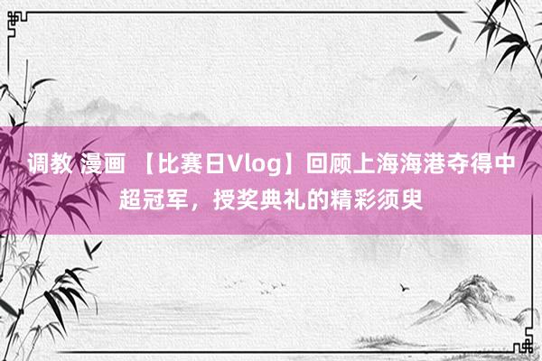 调教 漫画 【比赛日Vlog】回顾上海海港夺得中超冠军,授奖典礼的精彩须臾