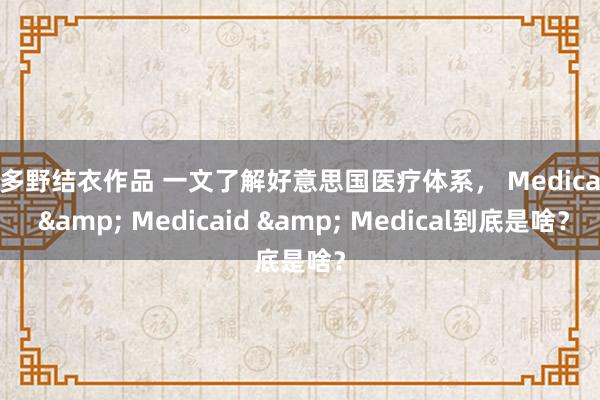 波多野结衣作品 一文了解好意思国医疗体系, Medicare & Medicaid & Medical到底是啥?