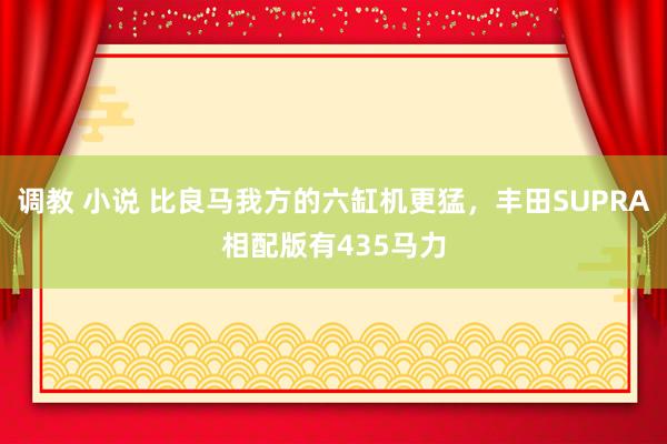 调教 小说 比良马我方的六缸机更猛,丰田SUPRA相配版有435马力