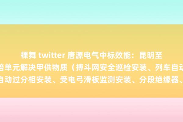 裸舞 twitter 唐源电气中标效能:昆明至玉溪铁路扩能检阅工程栽培单元解决甲供物质(搏斗网安全巡检安装、列车自动过分相安装、受电弓滑板监测安装、分段绝缘器、分相绝缘器)采购招标