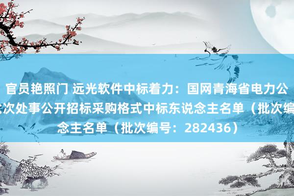 官员艳照门 远光软件中标着力:国网青海省电力公司2024年第六次处事公开招标采购格式中标东说念主名单(批次编号:282436)