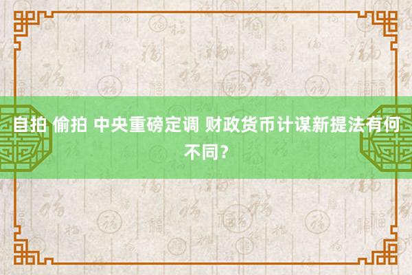 自拍 偷拍 中央重磅定调 财政货币计谋新提法有何不同?