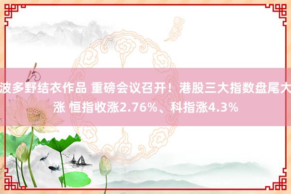 波多野结衣作品 重磅会议召开!港股三大指数盘尾大涨 恒指收涨2.76%、科指涨4.3%