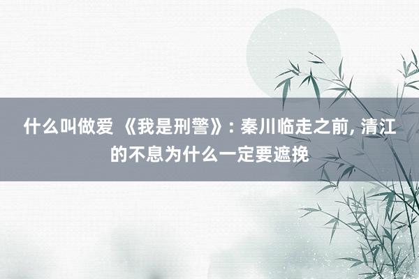 什么叫做爱 《我是刑警》: 秦川临走之前, 清江的不息为什么一定要遮挽