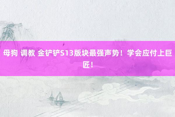 母狗 调教 金铲铲S13版块最强声势!学会应付上巨匠!