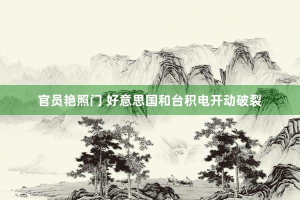 官员艳照门 好意思国和台积电开动破裂