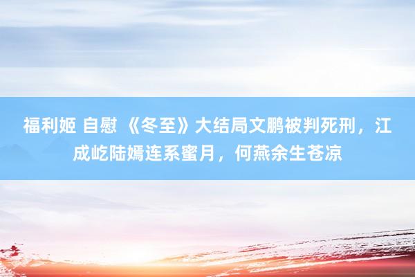 福利姬 自慰 《冬至》大结局文鹏被判死刑,江成屹陆嫣连系蜜月,何燕余生苍凉