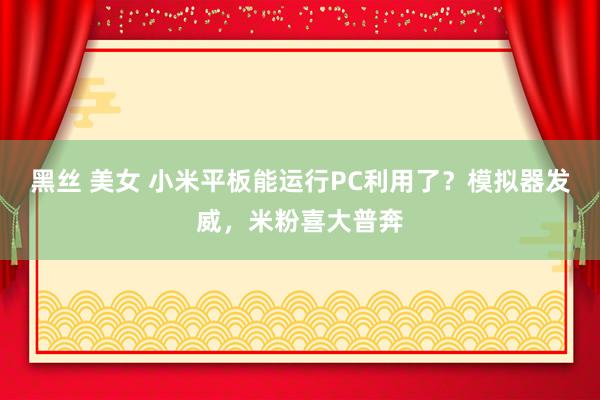 黑丝 美女 小米平板能运行PC利用了?模拟器发威,米粉喜大普奔
