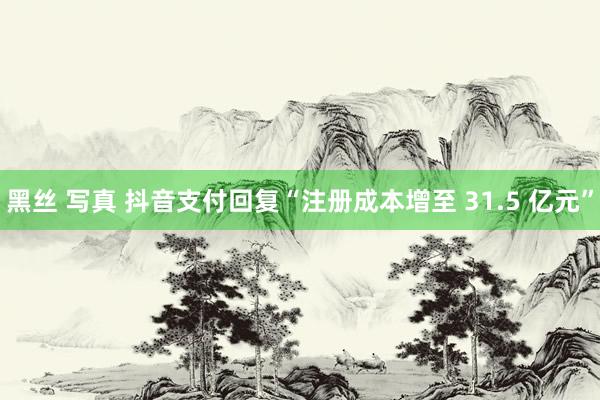 黑丝 写真 抖音支付回复“注册成本增至 31.5 亿元”