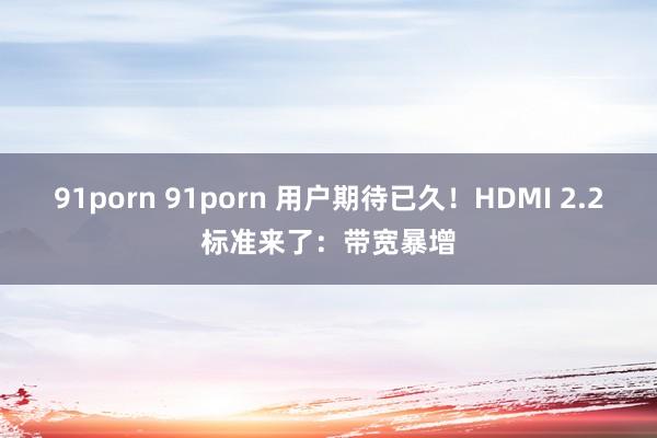 91porn 91porn 用户期待已久!HDMI 2.2标准来了:带宽暴增