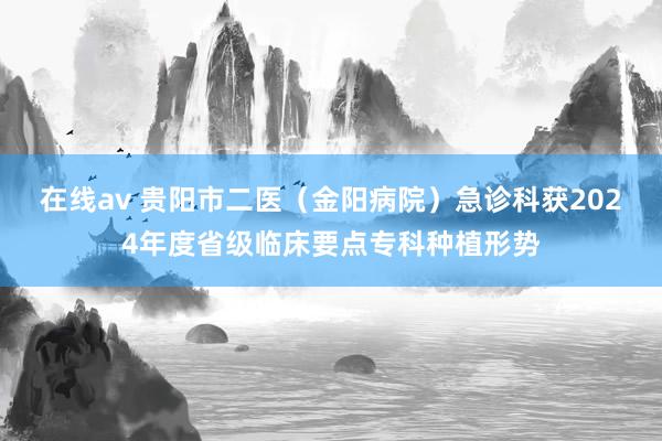 在线av 贵阳市二医(金阳病院)急诊科获2024年度省级临床要点专科种植形势