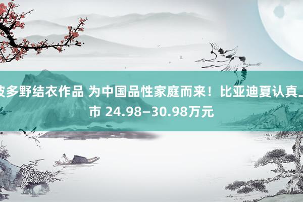 波多野结衣作品 为中国品性家庭而来!比亚迪夏认真上市 24.98—30.98万元