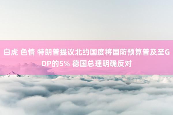 白虎 色情 特朗普提议北约国度将国防预算普及至GDP的5% 德国总理明确反对