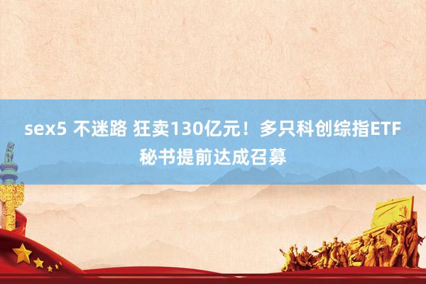 sex5 不迷路 狂卖130亿元!多只科创综指ETF秘书提前达成召募
