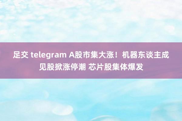 足交 telegram A股市集大涨!机器东谈主成见股掀涨停潮 芯片股集体爆发