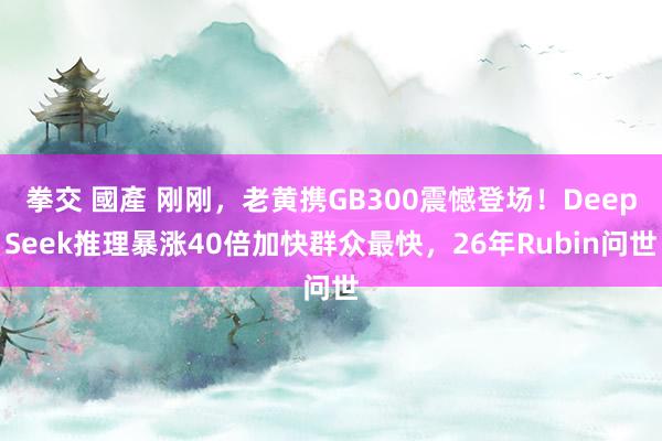拳交 國產 刚刚,老黄携GB300震憾登场!DeepSeek推理暴涨40倍加快群众最快,26年Rubin问世