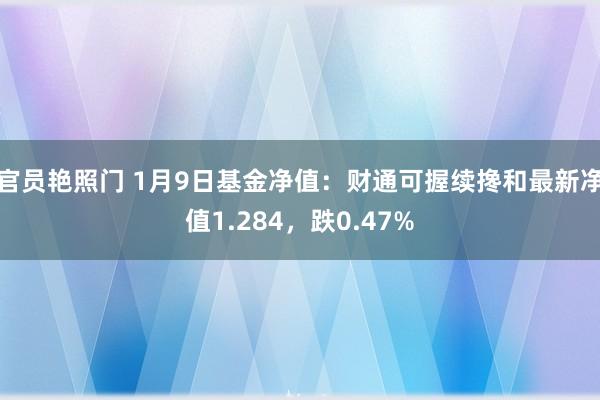 官员艳照门 1月9日基金净值:财通可握续搀和最新净值1.284,跌0.47%