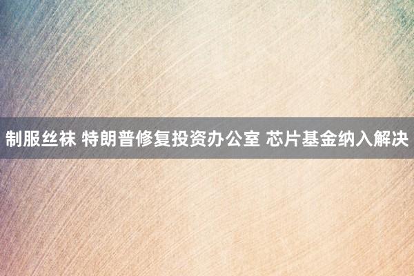 制服丝袜 特朗普修复投资办公室 芯片基金纳入解决