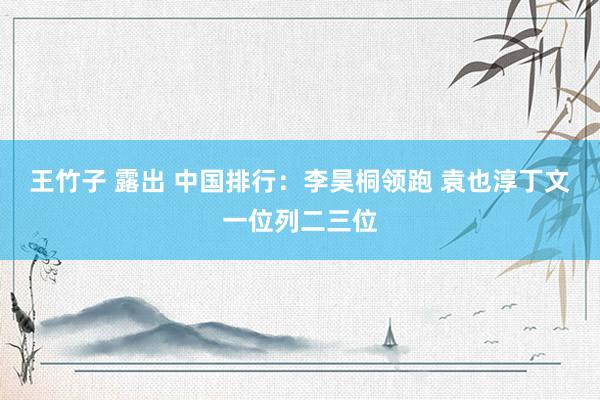 王竹子 露出 中国排行:李昊桐领跑 袁也淳丁文一位列二三位