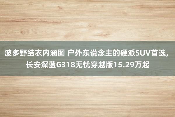 波多野结衣内涵图 户外东说念主的硬派SUV首选, 长安深蓝G318无忧穿越版15.29万起