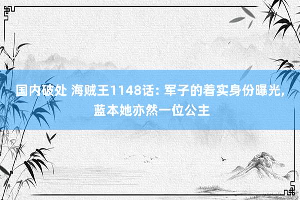 国内破处 海贼王1148话: 军子的着实身份曝光, 蓝本她亦然一位公主
